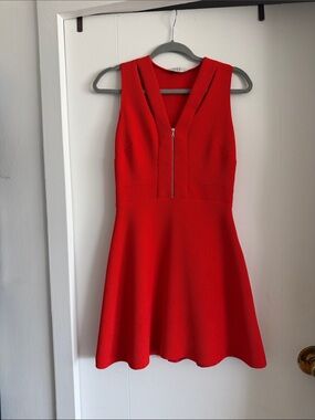 Super fun mini dress / bright orange red!